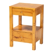 bali & pari Azmi Modern and Contemporary Natural Light Mappa Burl Wood 2-Drawer Nightstand